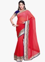 Vishal Red Embellished Saree