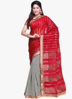 Vishal Red Striped Saree