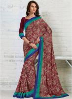 Vishal Wine Printed Saree