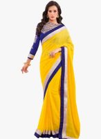 Vishal Yellow Embellished Saree