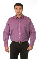 West Vogue Men's Solid Formal Maroon Shirt