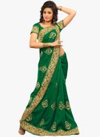 Xclusive Chhabra Green Embroidered Saree