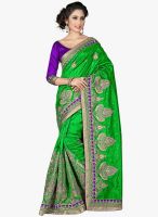 Xclusive Chhabra Green Embroidered Saree