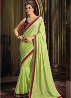 Xclusive Chhabra Green Embroidered Saree
