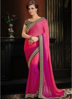 Xclusive Chhabra Pink Embroidered Saree