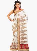 Xclusive Chhabra White Embellished Saree