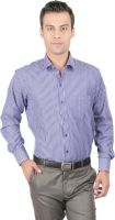 Zido Men's Striped Formal Blue Shirt