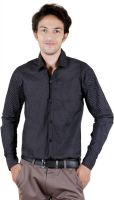 Zrestha Men's Printed Formal Black Shirt