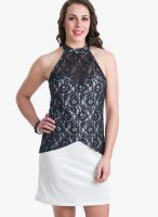 @499 Black Colored Embroidered Shift Dress