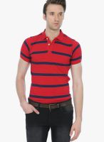 Basics Red Striped Polo T-Shirts