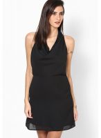 Calgari Black Colored Solid Shift Dress