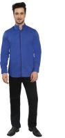 Claude Lorrain Men's Solid Party Blue Shirt