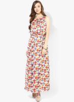 Code by Lifestyle Beige Colored Printed Maxi Dress With Belt