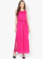 Code by Lifestyle Pink Colored Solid Maxi Dress With Belt