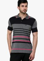 Cotton County Premium Black Striped Polo T-Shirts