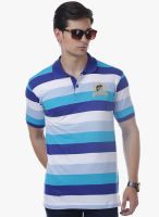 Cotton County Premium Blue Striped Polo T-Shirts