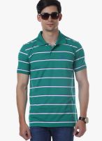 Cotton County Premium Green Striped Polo T-Shirts