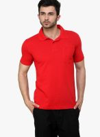 Cotton County Premium Red Solid Polo T-Shirts