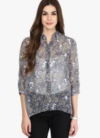 Dorothy Perkins Blue Paisley Print Shirt