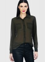 Faballey Olive Solid Shirt