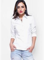 Faballey Solid White Shirt