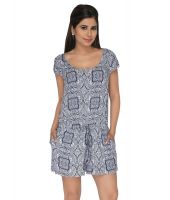 Fashion Wardrobe Blue Cotton Blend Jumpsuits