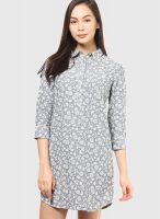 Femella Blue Colored Printed Shift Dress