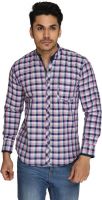 GoPlay Men's Checkered Casual Pink Shirt