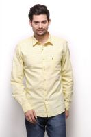 Grasim Men's Printed Casual Yellow Shirt
