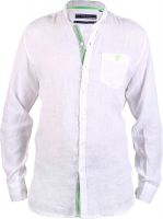 Hash Luxury Men's Solid Casual Linen White Shirt