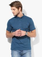 Highlander Blue Solid Polo T-Shirt