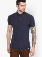Incult Blue Half Sleeve Overdyed Polo T Shirt