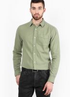 Jack & Jones Men's Solid Casual Green Shirt