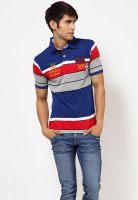 Jogur Blue Striped Polo T-Shirts