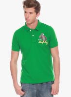 Jogur Green Printed Polo T-Shirts