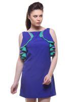 Kaaryah Blue Colored Solid Shift Dress