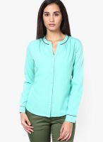 Kaaryah Light Green Contrast Piping Formal Shirt