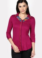 Kaaryah Magenta Solid Shirt