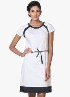 Kaaryah White Colored Solid Shift Dress