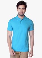 Lucfashion Blue Solid Polo T-Shirt