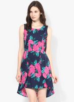 MEEE Blue Colored Printed Shift Dress