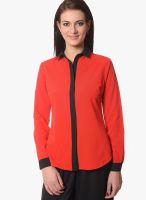Meira Red Solid Shirt