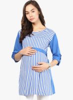 Mine4nine Blue Striped Top