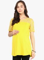 Mine4nine Yellow Embroidered Top