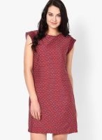 Mineral Red Colored Printed Shift Dress