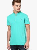 Monteil & Munero Green Solid Polo T-Shirts