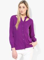 NO CODE Purple Solid Shirt