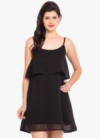 NVL Black Colored Solid Shift Dress