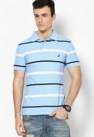 Nautica Light Blue Striped Polo T-Shirts