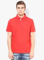 Nautica Red Solid Polo T-Shirt